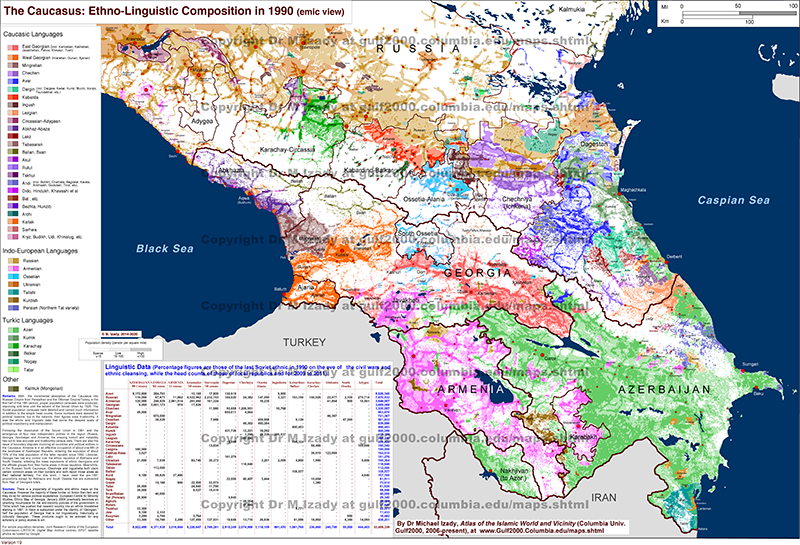 Caucasus, Ethno-Linguistic Makeup (summary)