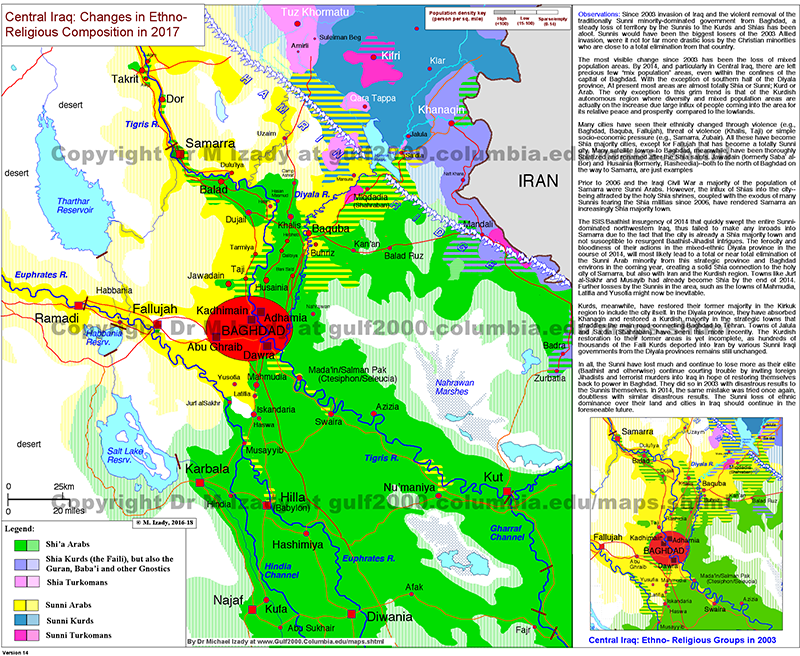 Central Iraq: Changes in Ethno-Religious Composition, 2017
