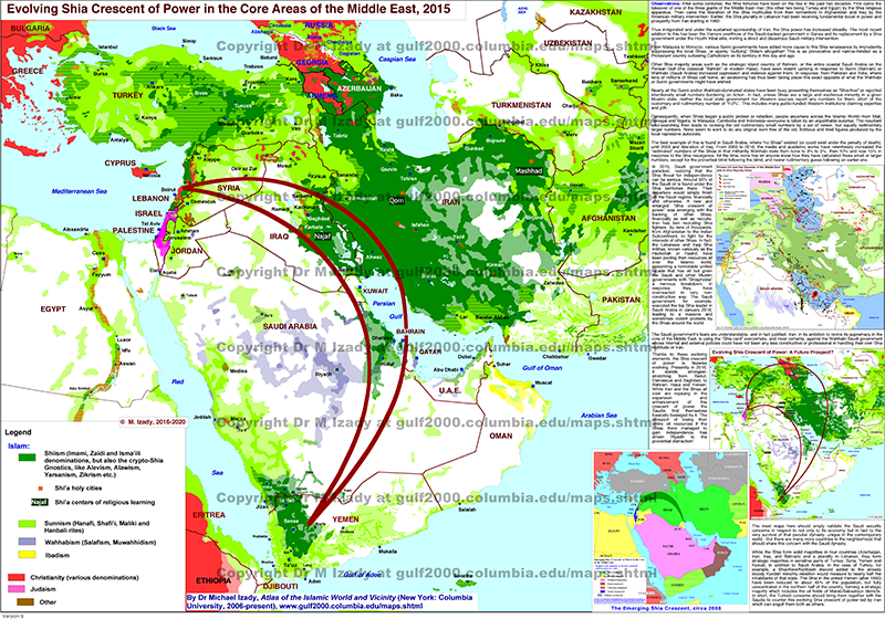 Shia Crescent of Power in the Core Areas of the Middle East in 2015