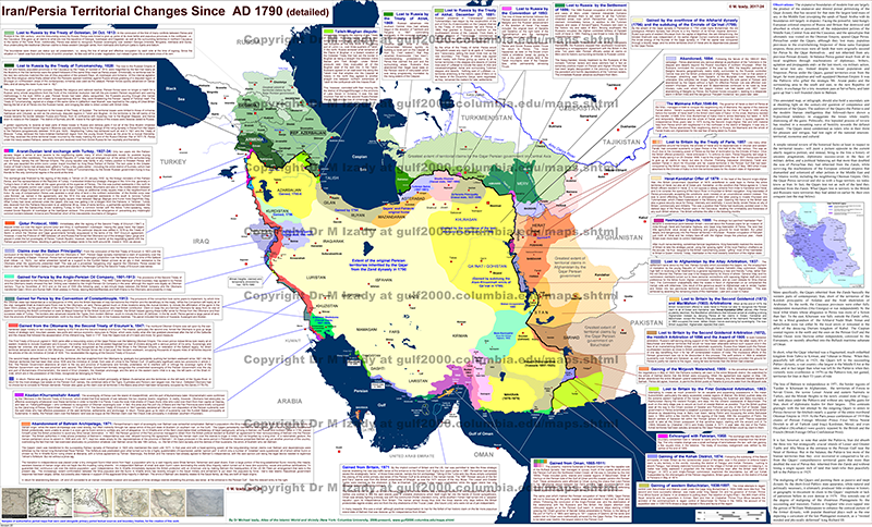 Iran Territorial Changes since 1790s (detailed)