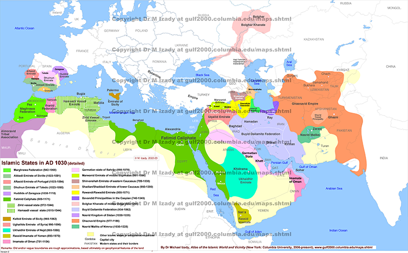 Islamic States in AD 1030 (detailed)