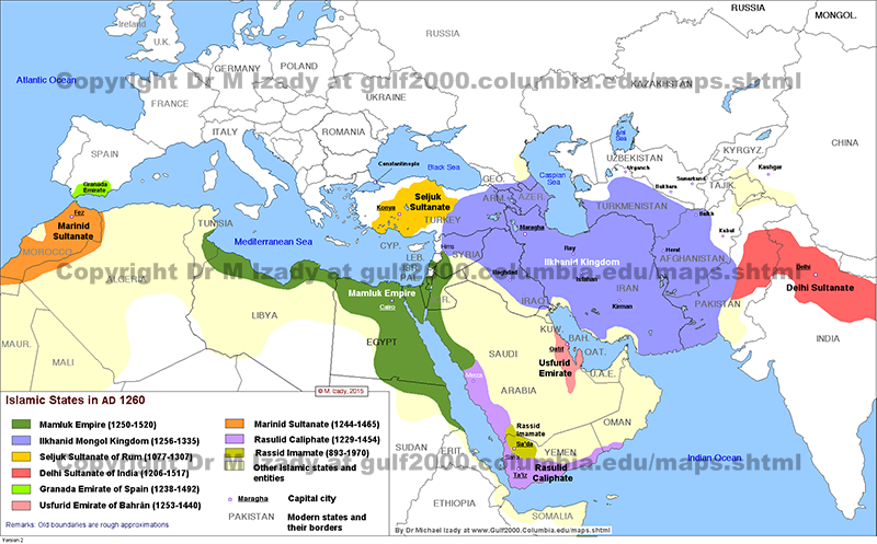 Islamic States ca. AD 1260 (summary)