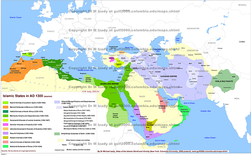 Islamic States in AD 1300 (detailed)