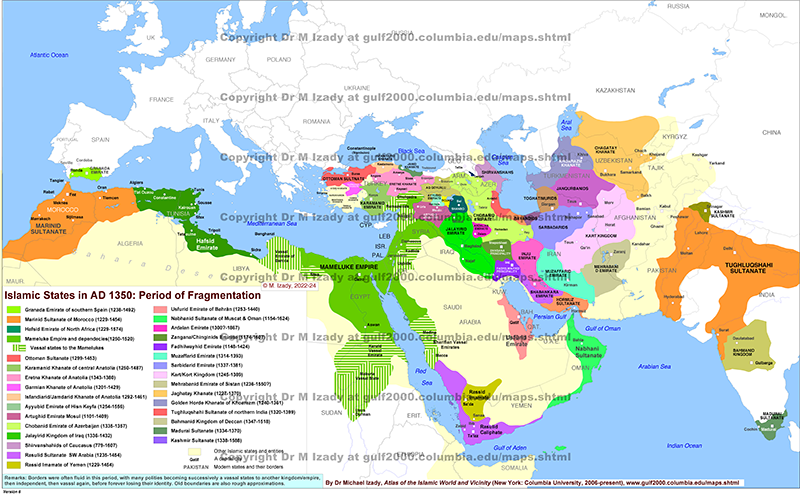 Islamic States in AD 1350: The Period of Fragmentation (detailed)