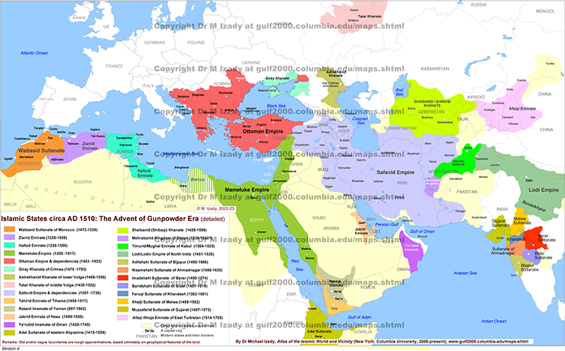 Islamic States ca. AD 1510 (detailed)