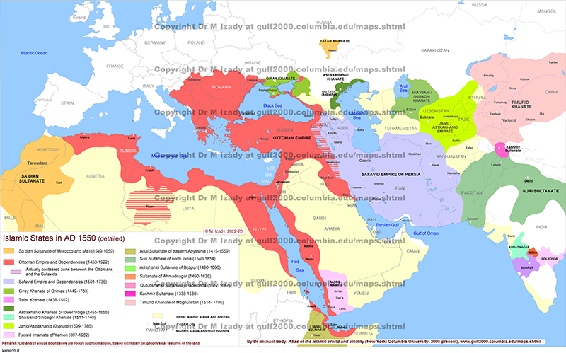 Islamic States ca. AD 1550 (detailed)