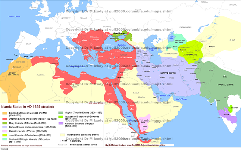 Islamic States ca. AD 1625 (detailed)