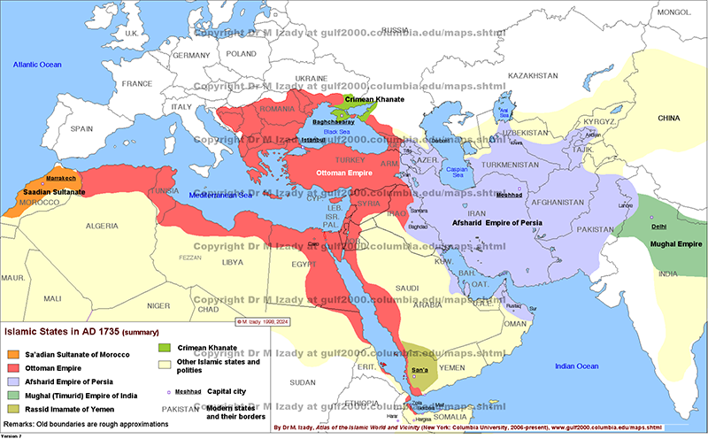 Islamic States ca. AD 1735 (summary)