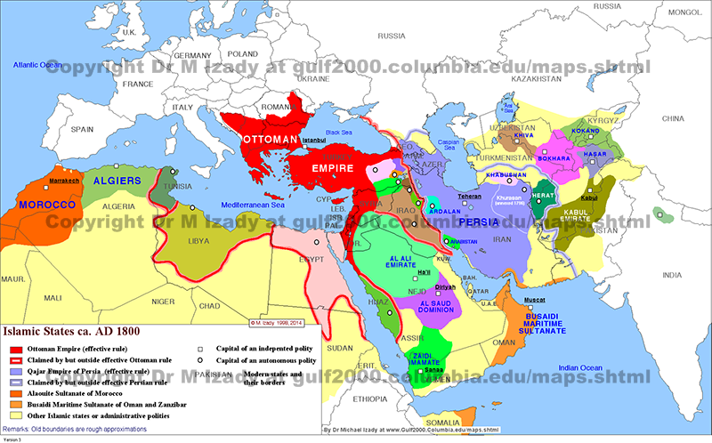 Islamic States ca. AD 1800 (summary)