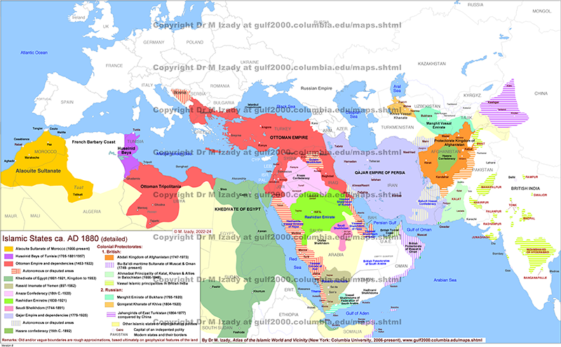 Islamic States ca. AD 1880 (detailed)