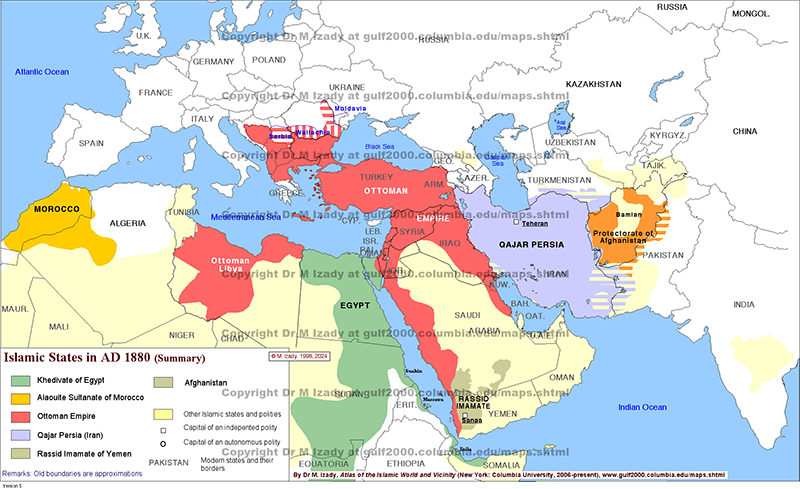 Islamic States ca. AD 1880 (summary)