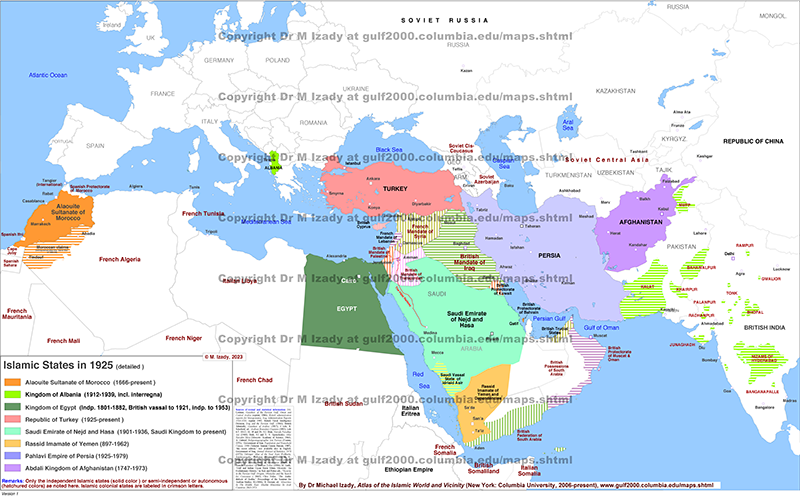 Islamic States ca. AD 1925 (detailed)