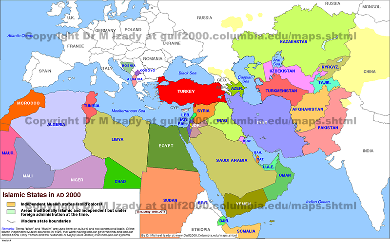 Islamic States ca. AD 2000 (summary)