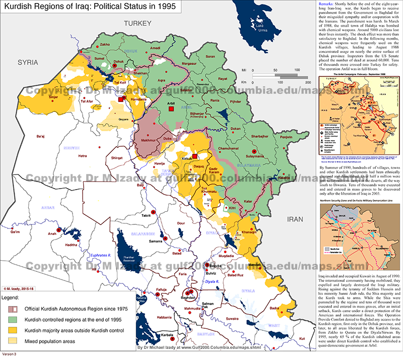 Kurdish Regions of Iraq: Political Status in 1995