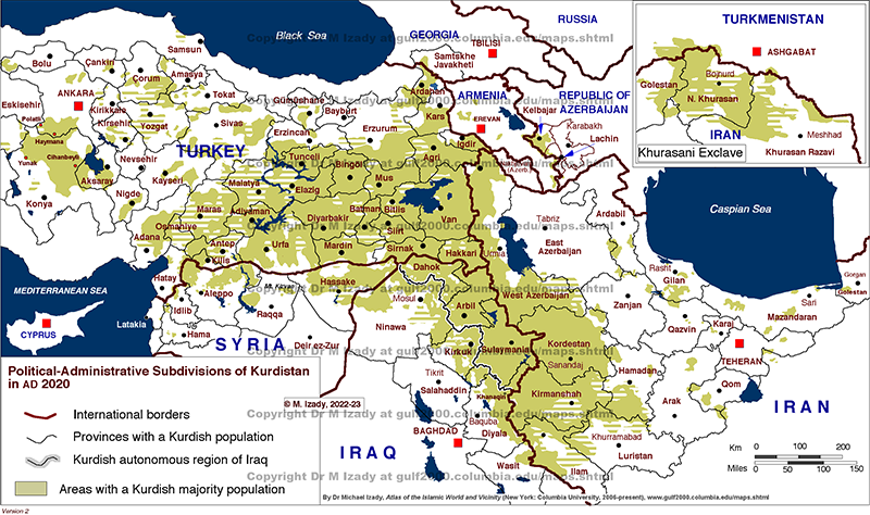 Kurdistan: State Administrative Units in 2020