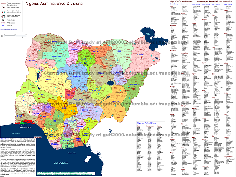 Nigeria, Administrative Subdivisions (detailed)