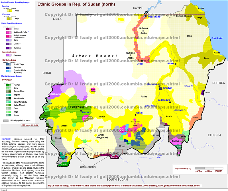 Sudan (north), Ethnic Subdivisions