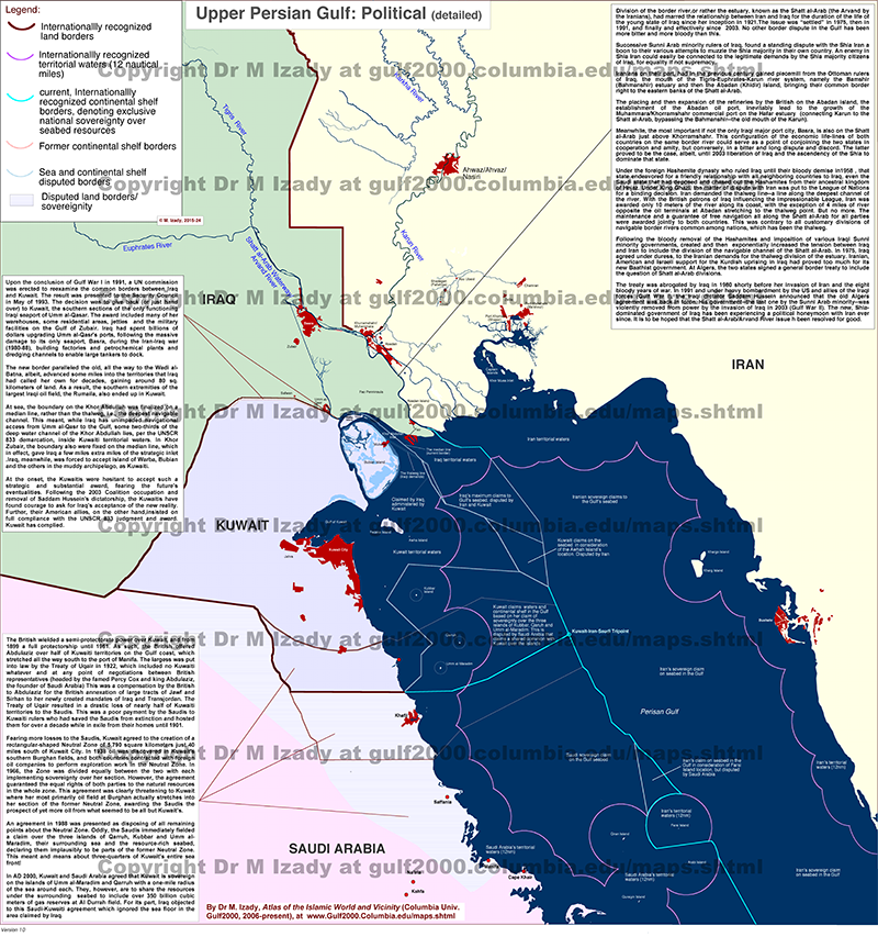 Upper Persian Gulf, Political (detailed)